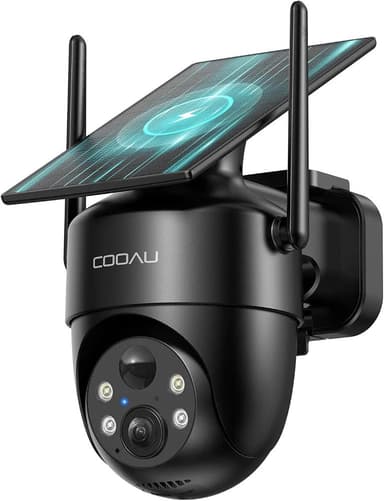 COOAU Solar Security Cameras Wireless Outdoor, 2K 360° Home Surveillance