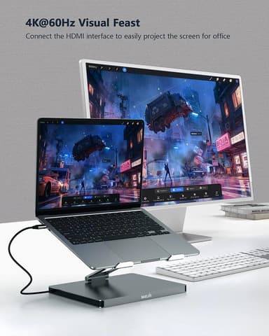 USB C Hub Stand for MacBook Pro, 10 in 1 Adapter for MacBook Air Docking Station with 4K 60Hz HDMI, RJ45 Gigabit Ethernet, SD/TF Card Reader, 4 USB 3.0 for iPad/Dell HP/Surface/Lenovo Laptop Dock