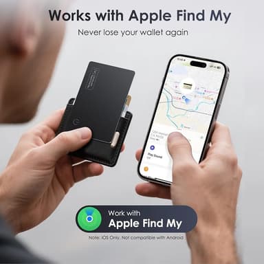 Wallet Tracker Card (iOS Only) - 0.07in Slim, Compatible with Apple Find My, Bluetooth Tracker Smart Tracking Card Wallet Finder, IP68 Waterproof, Item Locator for Luggage Tags, Passports, Purse