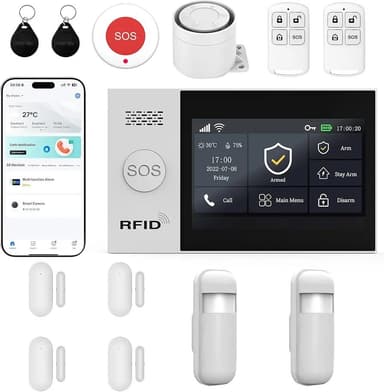 WiFi Wireless Alarm System for Home Security - 24/7 Protection Smart Device